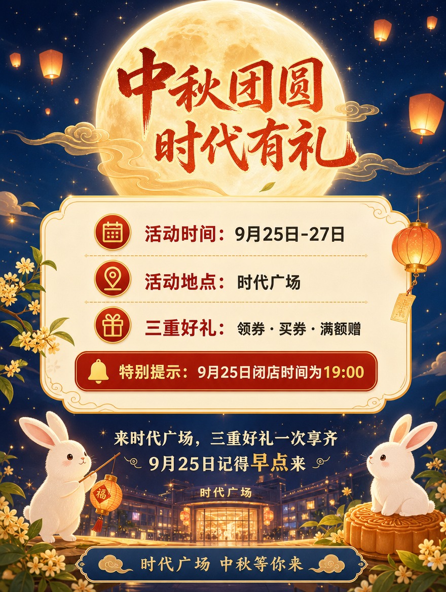 [商品] 无实物商品，为时代广场中秋活动宣传长图第6张（尾图：… - 图片创意预览