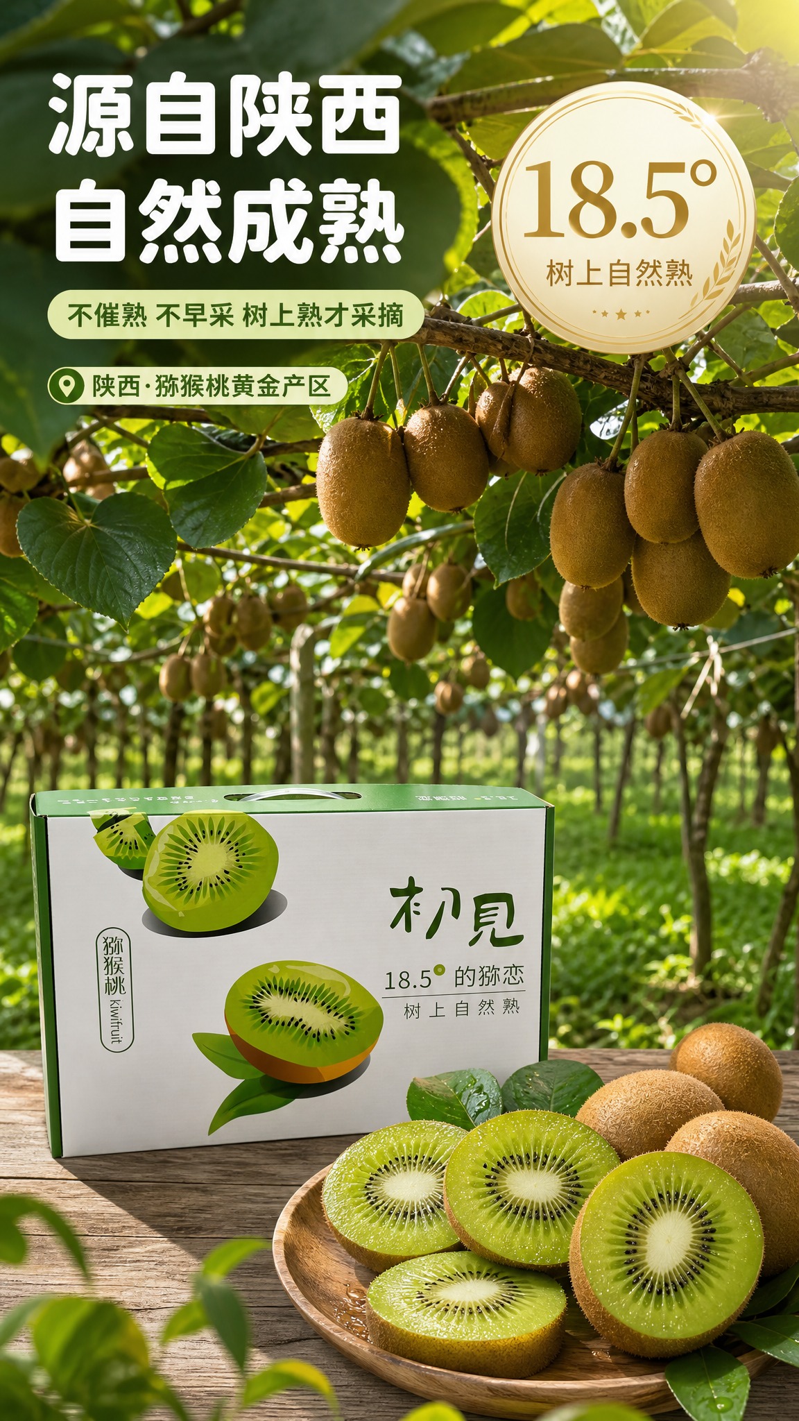 [商品] 使用【图1】陕西翠香猕猴桃礼盒装（初见品牌手提礼盒，… - 图片创意预览