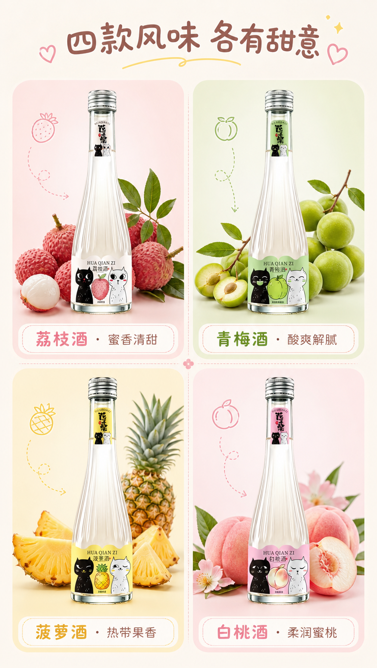 [商品] 使用【图1】荔枝酒、【图2】青梅酒、【图3】菠萝酒、… - 图片创意预览