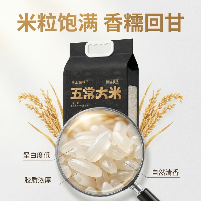 [垫图] https://gdesign-dam-hz.dancf.com/35951420116555830/bb7e20d40e1d4e73850567045103a983.jpg 五常大米细节主预览效果