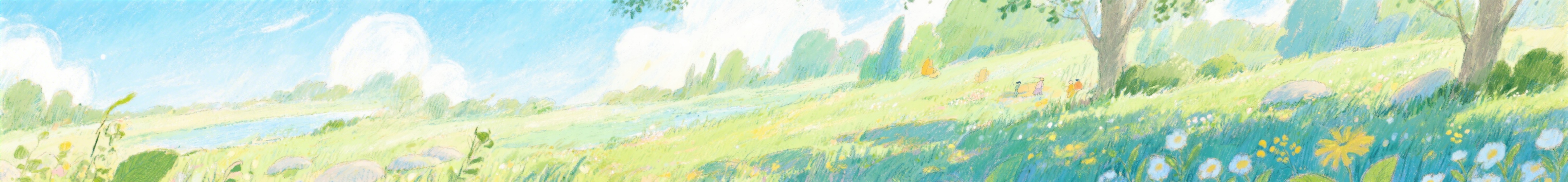 夏季风景插画，清新明亮的夏日自然风光预览效果