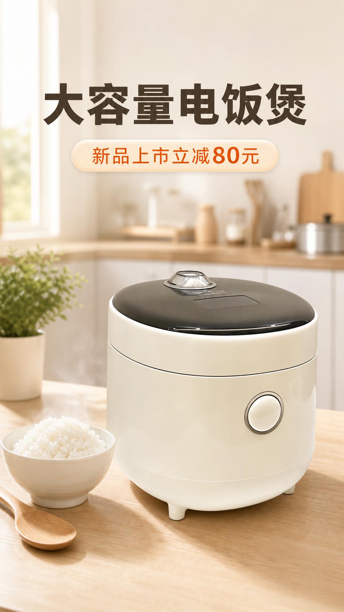 现代简约风格家电电商促销海报，写实商业摄影画风，版式精美，9:… - 图片创意预览