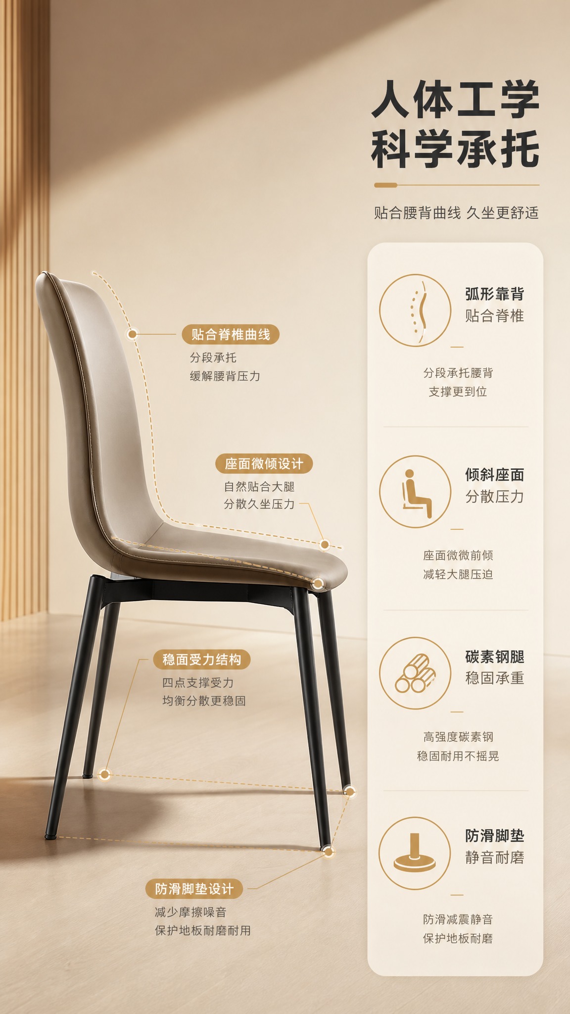 [商品] 使用【图1】的现代简约餐椅（西皮款为主）；保留黑色碳… - 图片创意预览