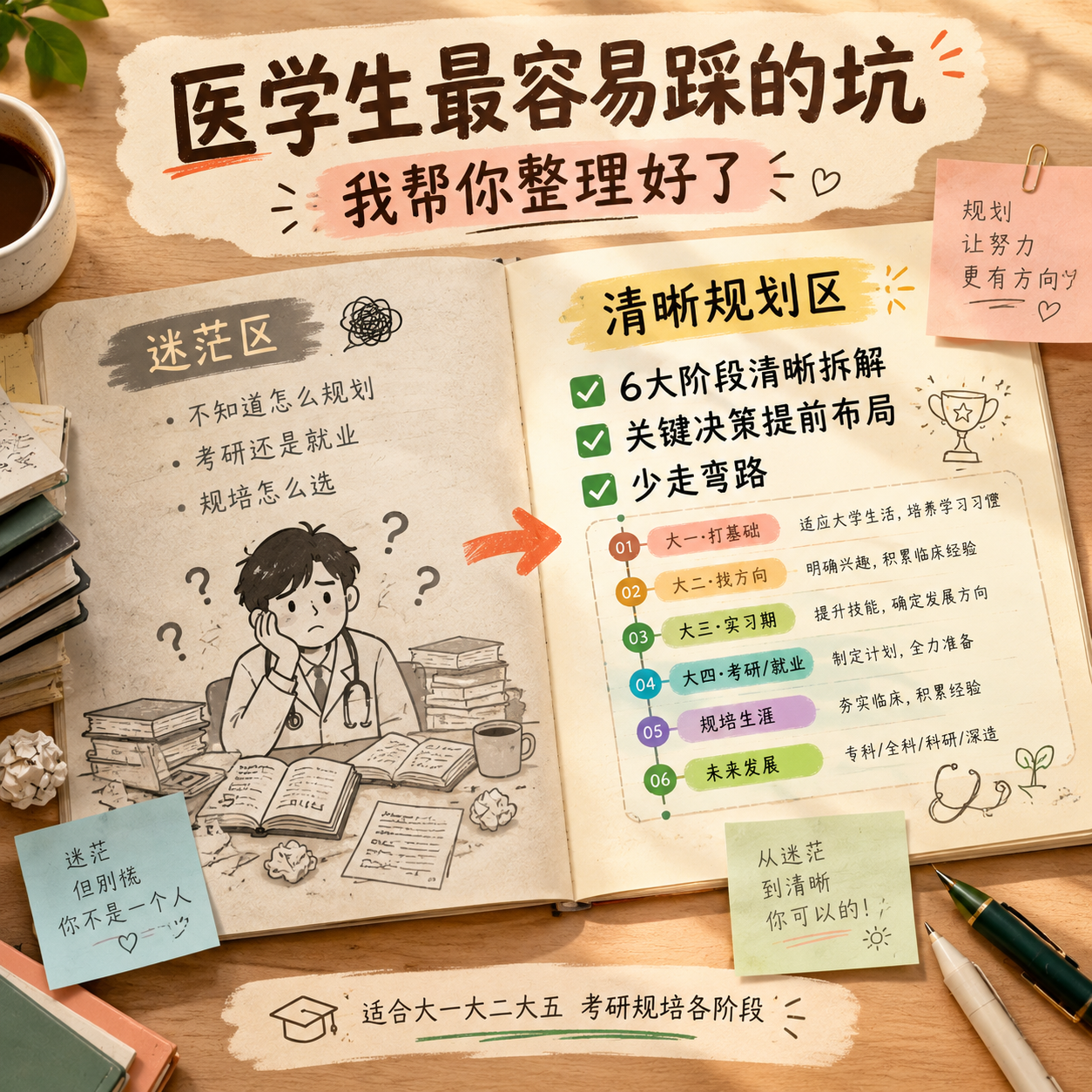 [主图-2] 痛点与学习目标 医学生成长路上的迷茫与解决方案… - 图片创意预览