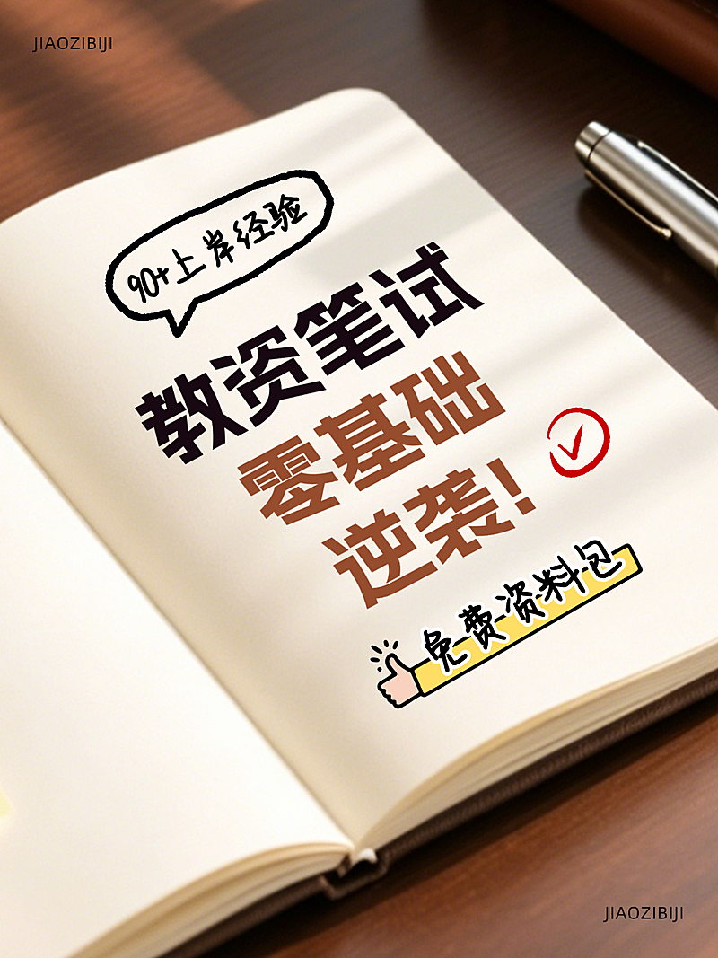 教资考试知识科普分享桌面笔记本实景吸睛大字小红书封面