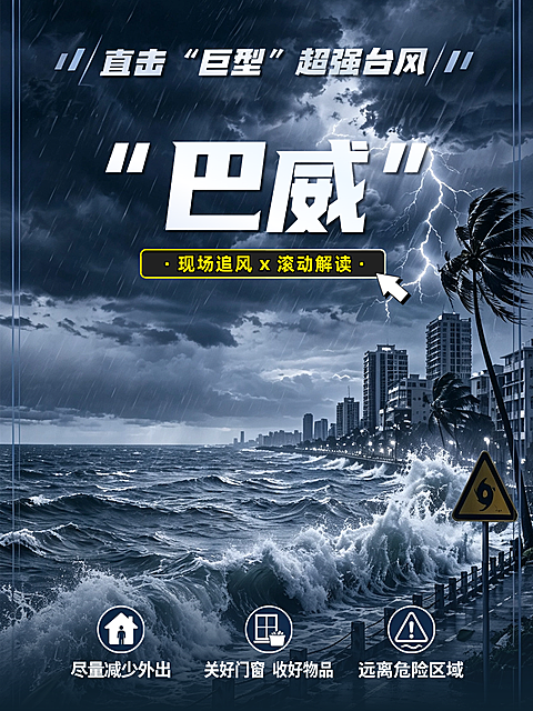 台风预警灾后现场直播解读引流小红书封面