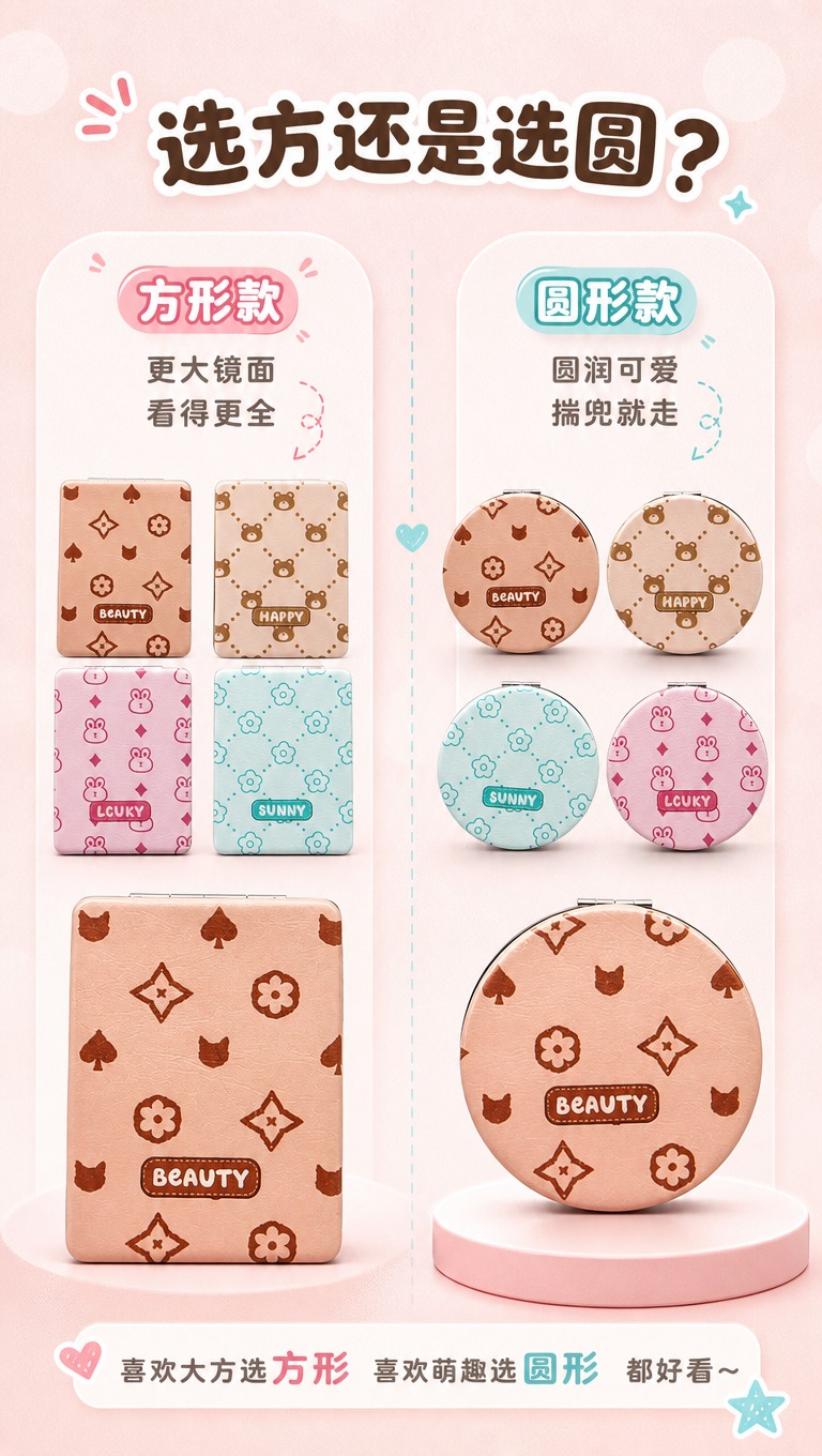 [商品] 使用【图6】方形4款化妆镜 + 【图7】圆形4款化妆… - 图片创意预览