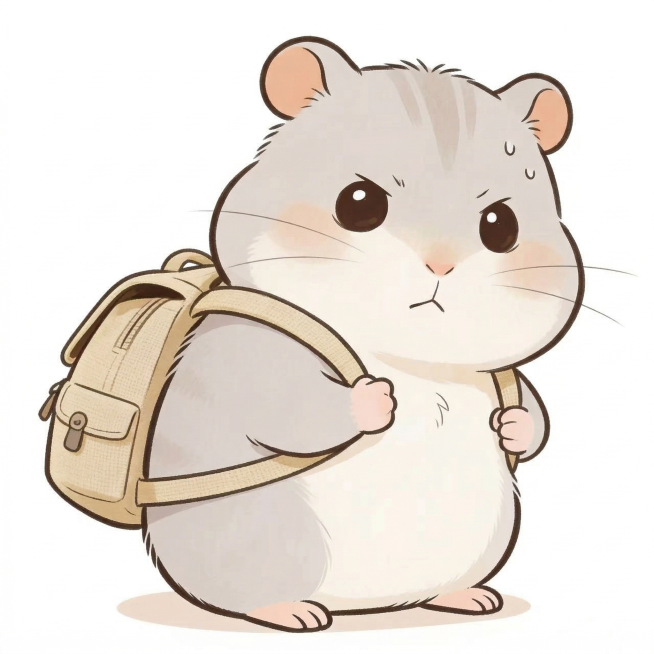 参考上传的仓鼠形象，绘制收到指令状态的卡通仓鼠表情包，无任何文字标签，保持原可爱画风，白色背景预览效果