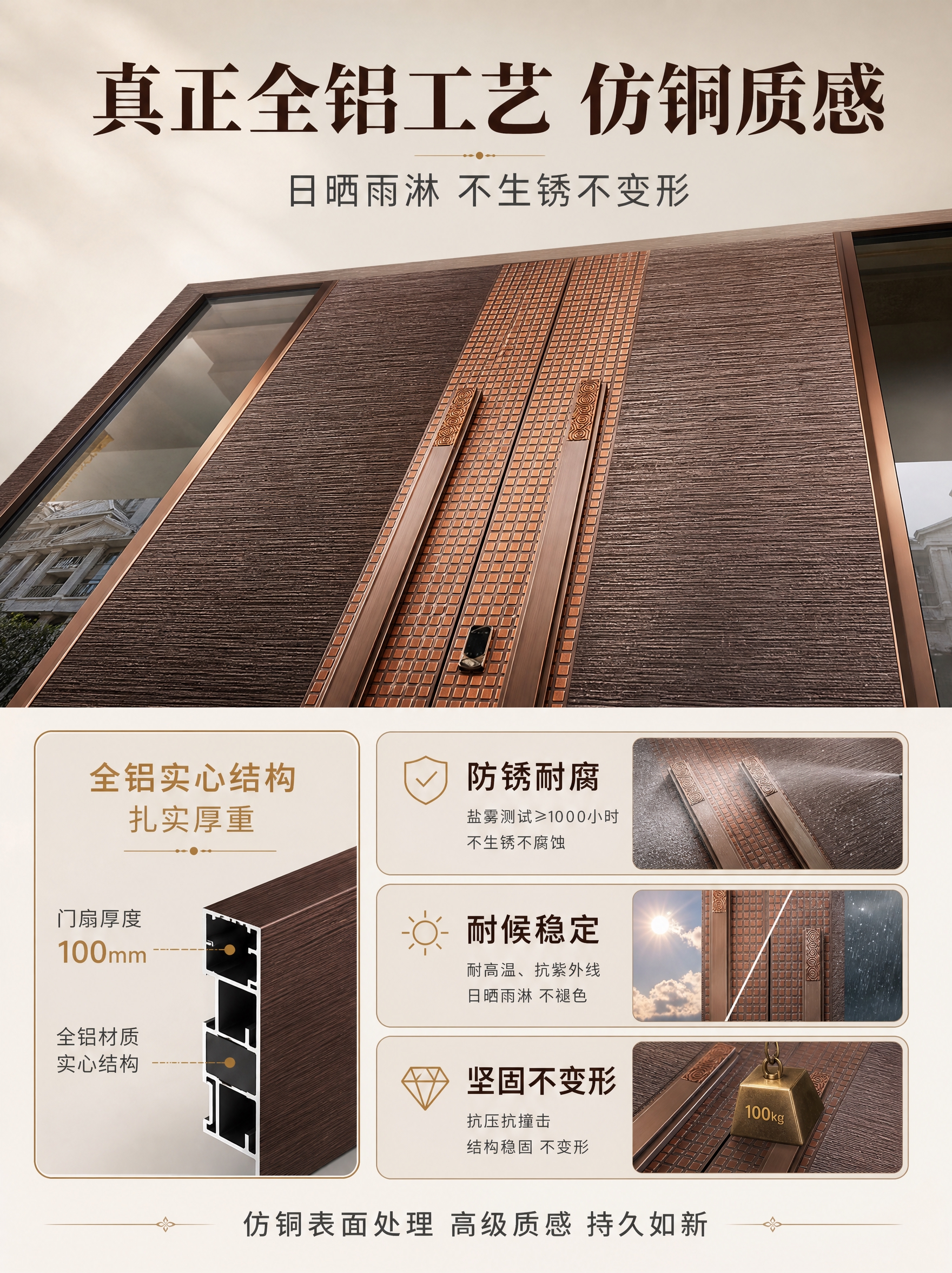 [商品] 使用【图1】臻尚铂门竖纹回纹组合全铝精雕对开门；保留… - 图片创意预览