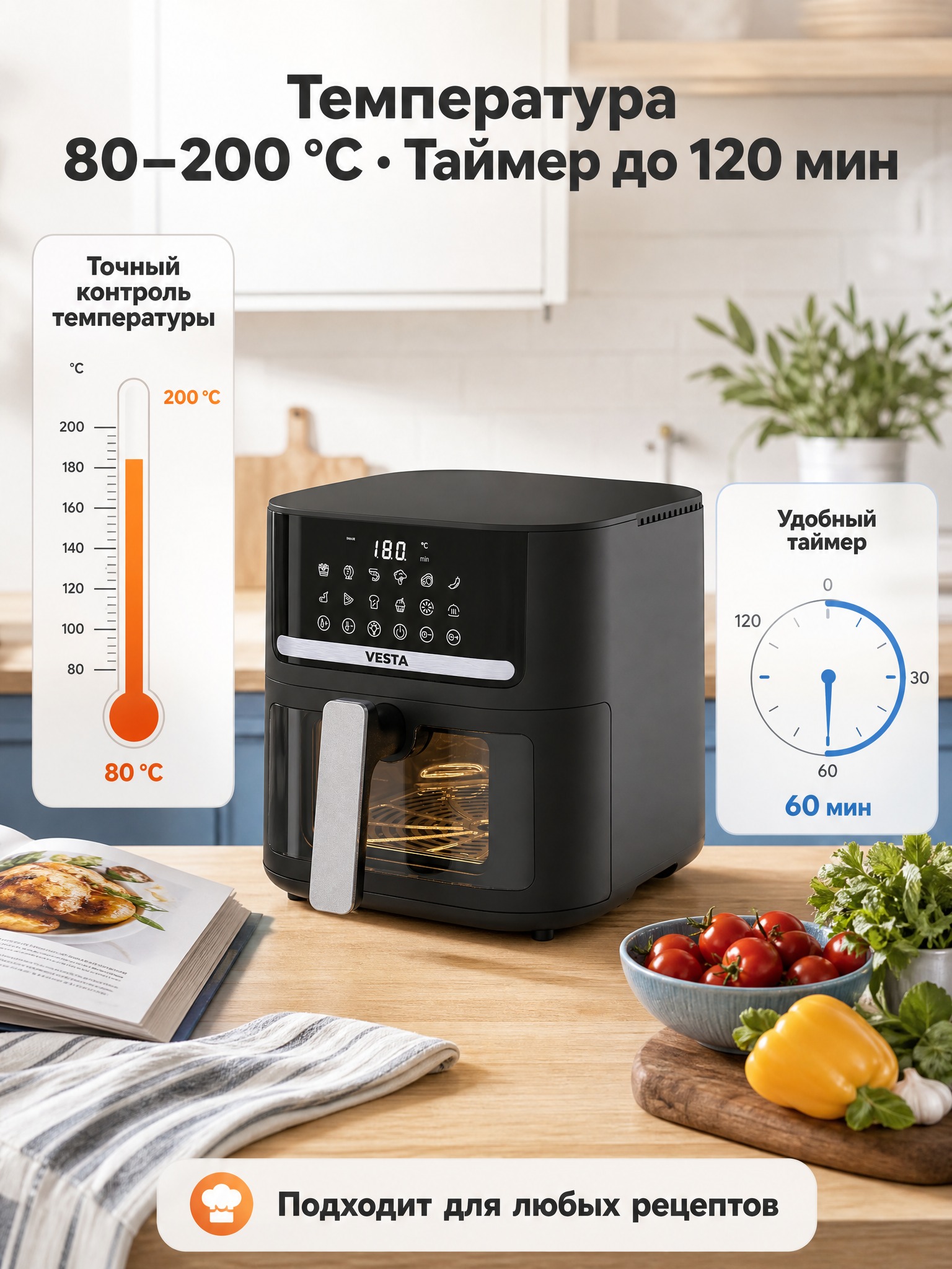 [主图-6] 主题：温度可调80-200°C + 120分钟定… - 图片创意预览