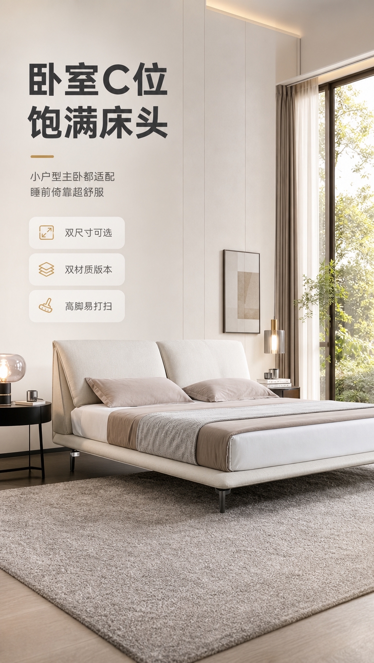 [商品] 使用【图1】意式轻奢高饱满软包床；保留双段式软包床头… - 图片创意预览