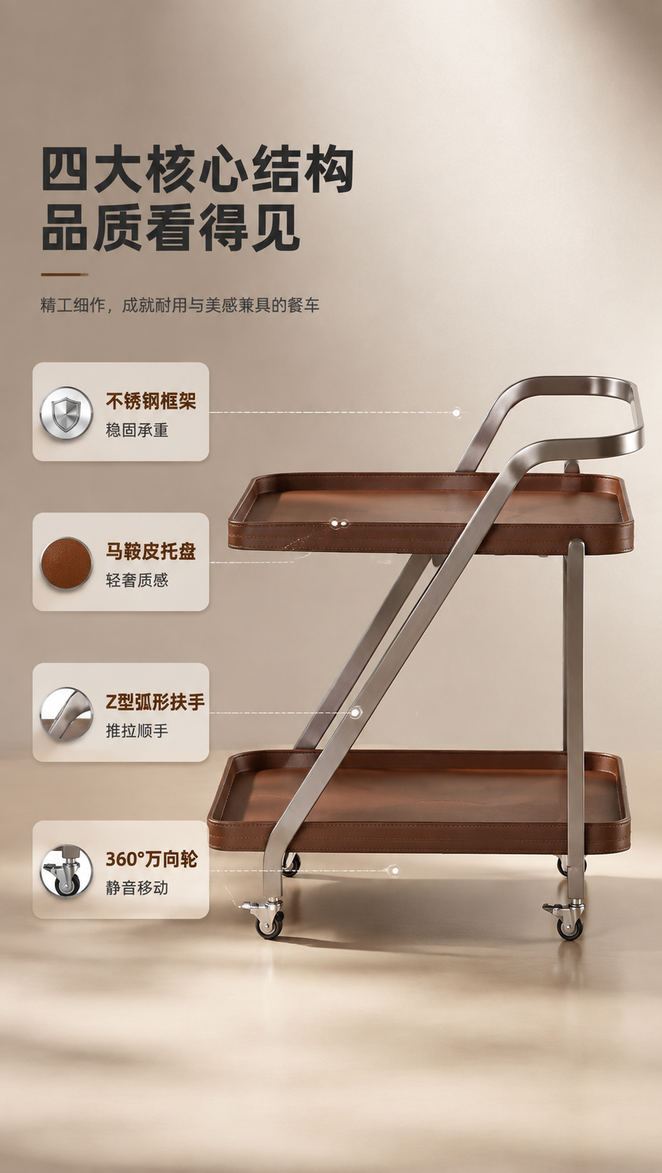 [商品] 使用【图1】左侧DS-066A深咖色餐车；保留双层Z… - 图片创意预览