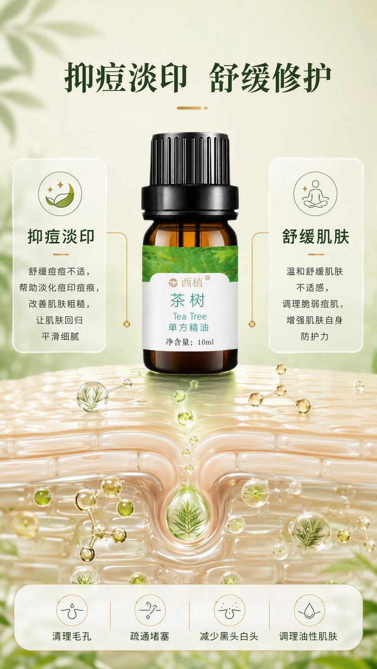 [商品] 使用【图1】西植茶树单方精油，棕色玻璃瓶、黑色螺纹盖… - 图片创意预览