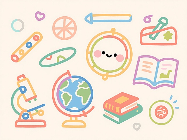 卡通简笔画，教科插图，可爱，扁平插画