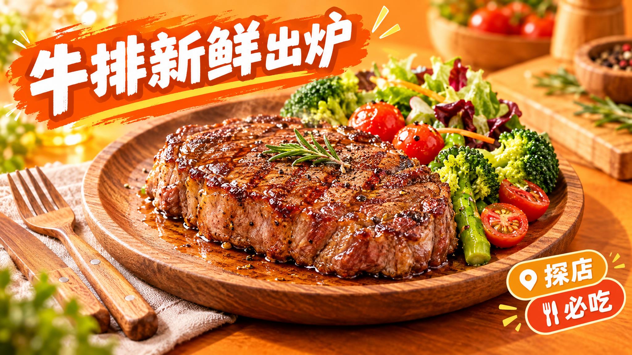 活力美食风格美食图片。暖橙色背景，画面中心是一盘色泽诱人、油亮… - 图片创意预览