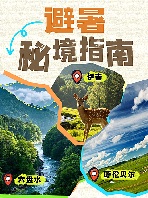 夏季避暑胜地指南旅游攻略介绍小红书封面