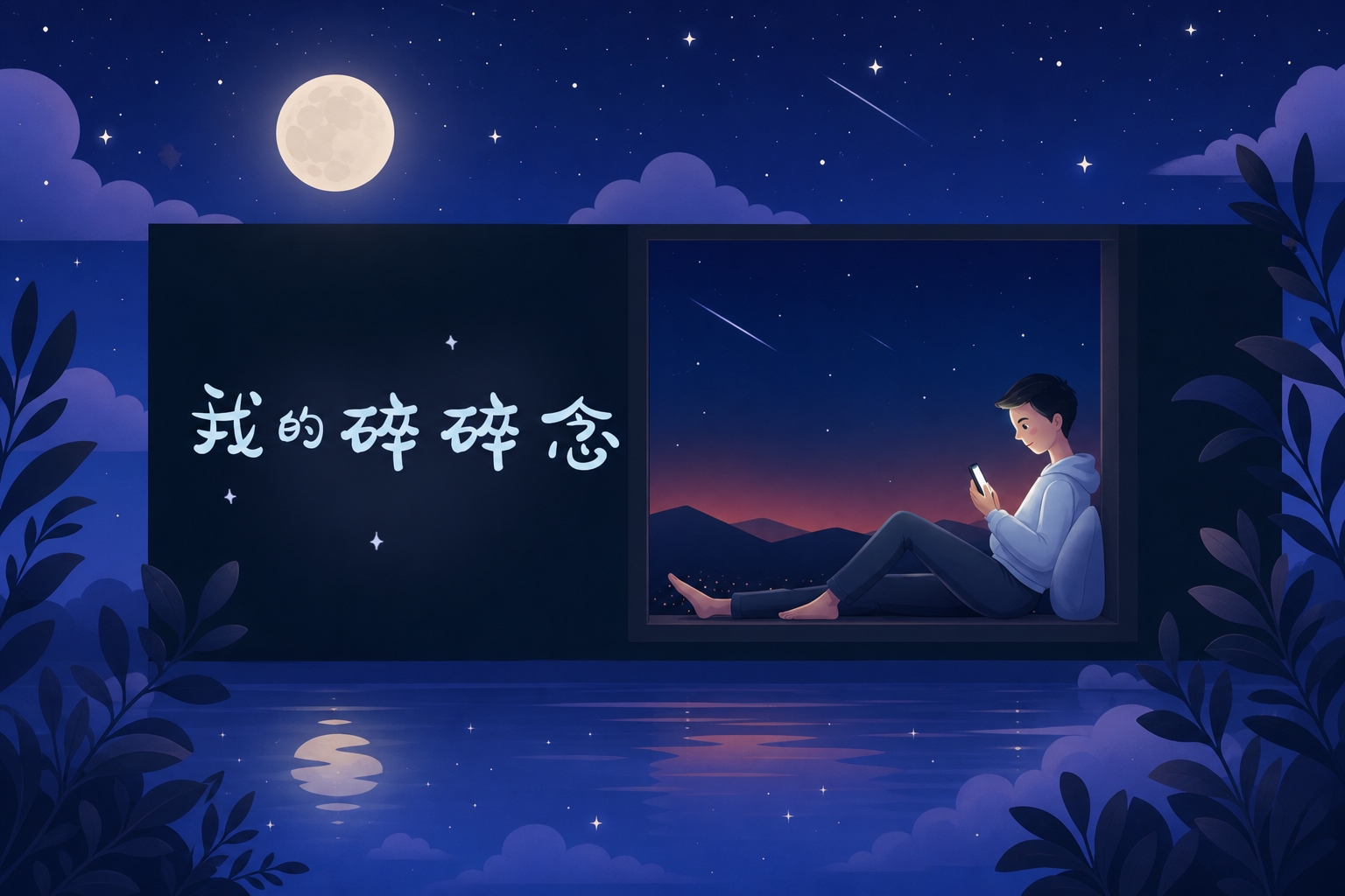 重新设计背景，使整体风格统一为治愈系扁平插画风。保留原图中间的… - 图片创意预览