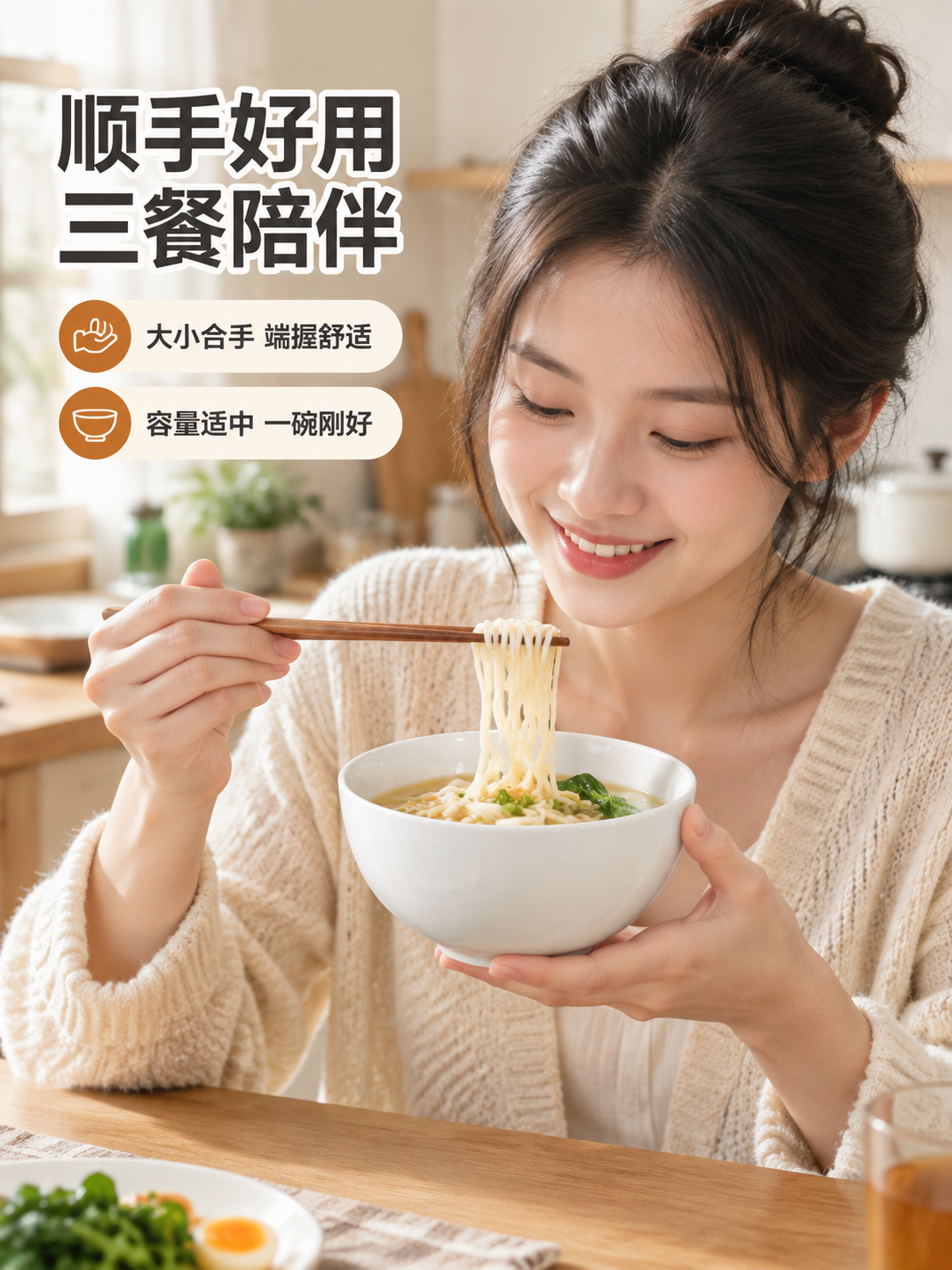 [商品] 使用【图1】4.5寸纯白陶瓷粥面碗；保留碗的结构、纯… - 图片创意预览