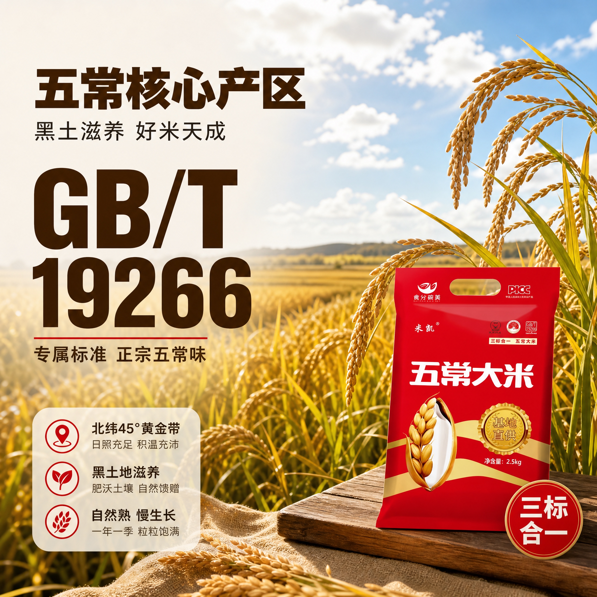 [商品] 使用【图1】食分碗美五常大米红色袋装包装作为辅助元素… - 图片创意预览