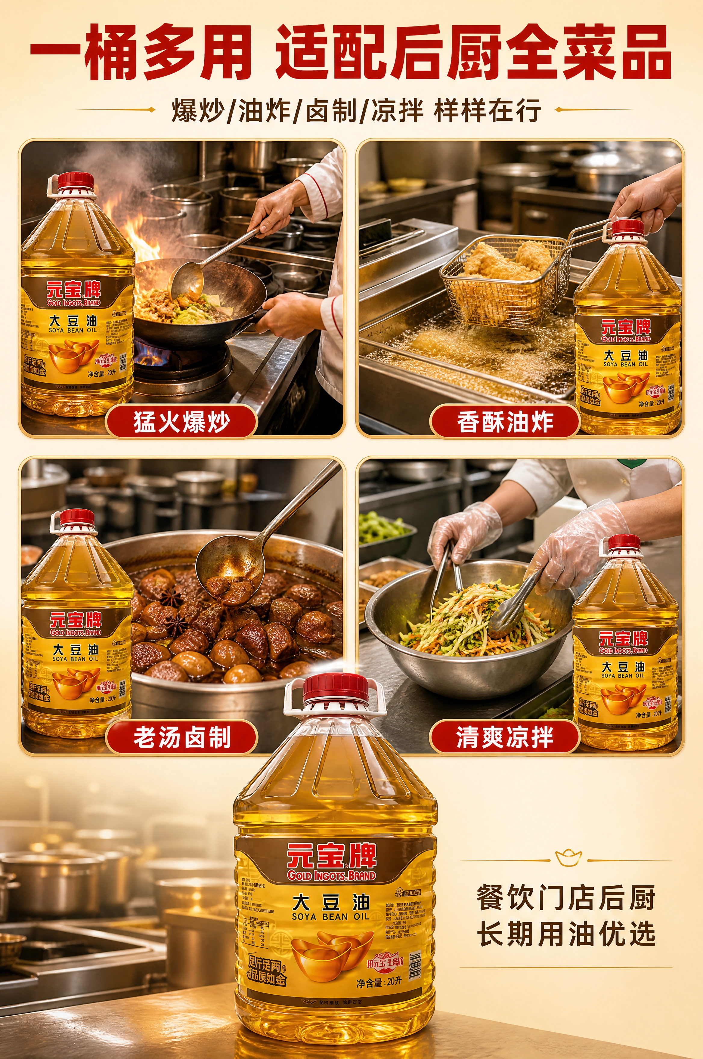 [商品] 使用【图1】元宝牌大豆油20L大桶装；保留透明PET… - 图片创意预览