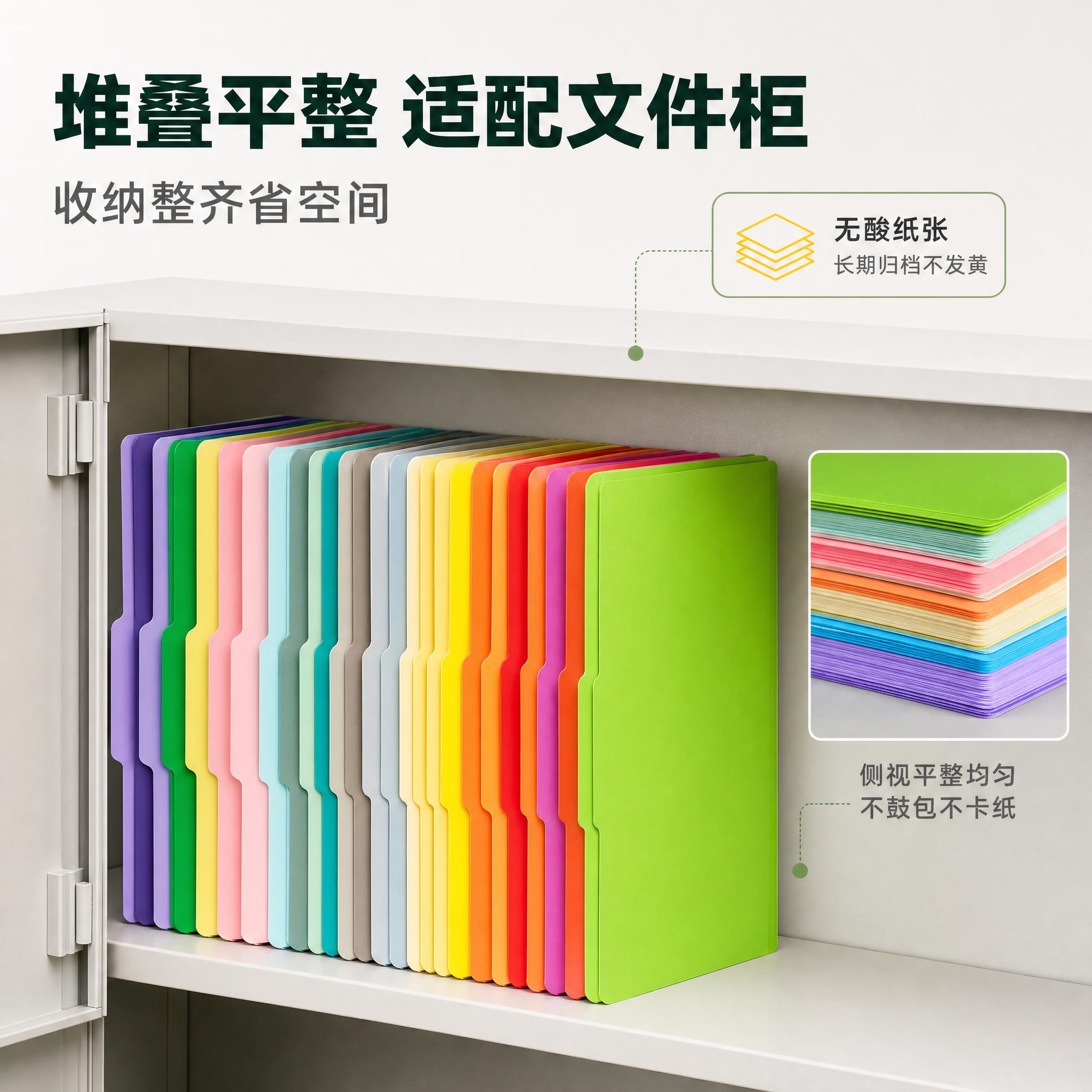 [主图-5] 双色马尼拉文件夹 文件柜收纳与长期归档护档。 [… - 图片创意预览