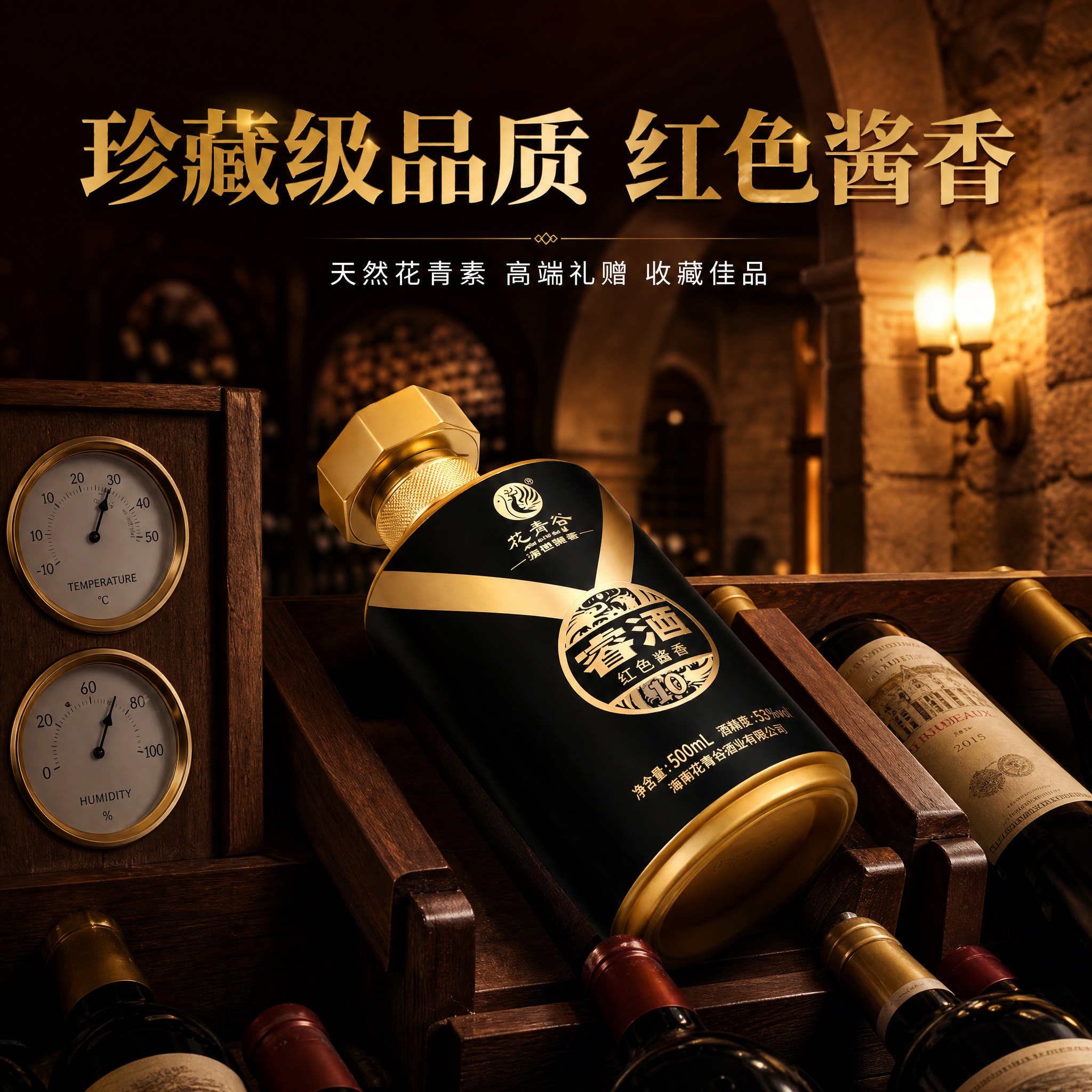 [主图-4] 花青谷睿酒私人酒窖收藏场景图，展示高端品质与收藏… - 图片创意预览