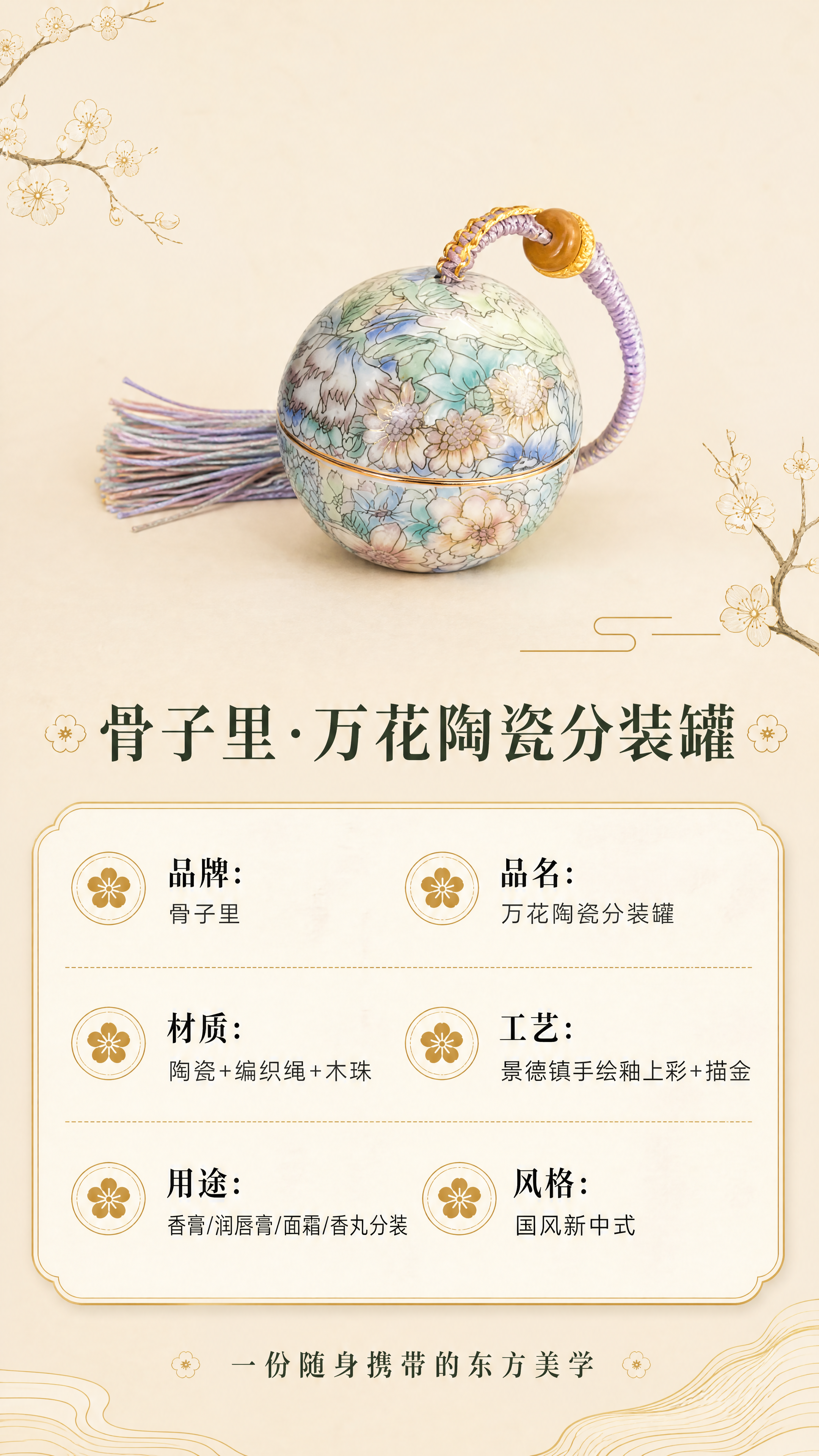 [商品] 使用【图1】骨子里·万花陶瓷分装罐；保留球形罐体、万… - 图片创意预览