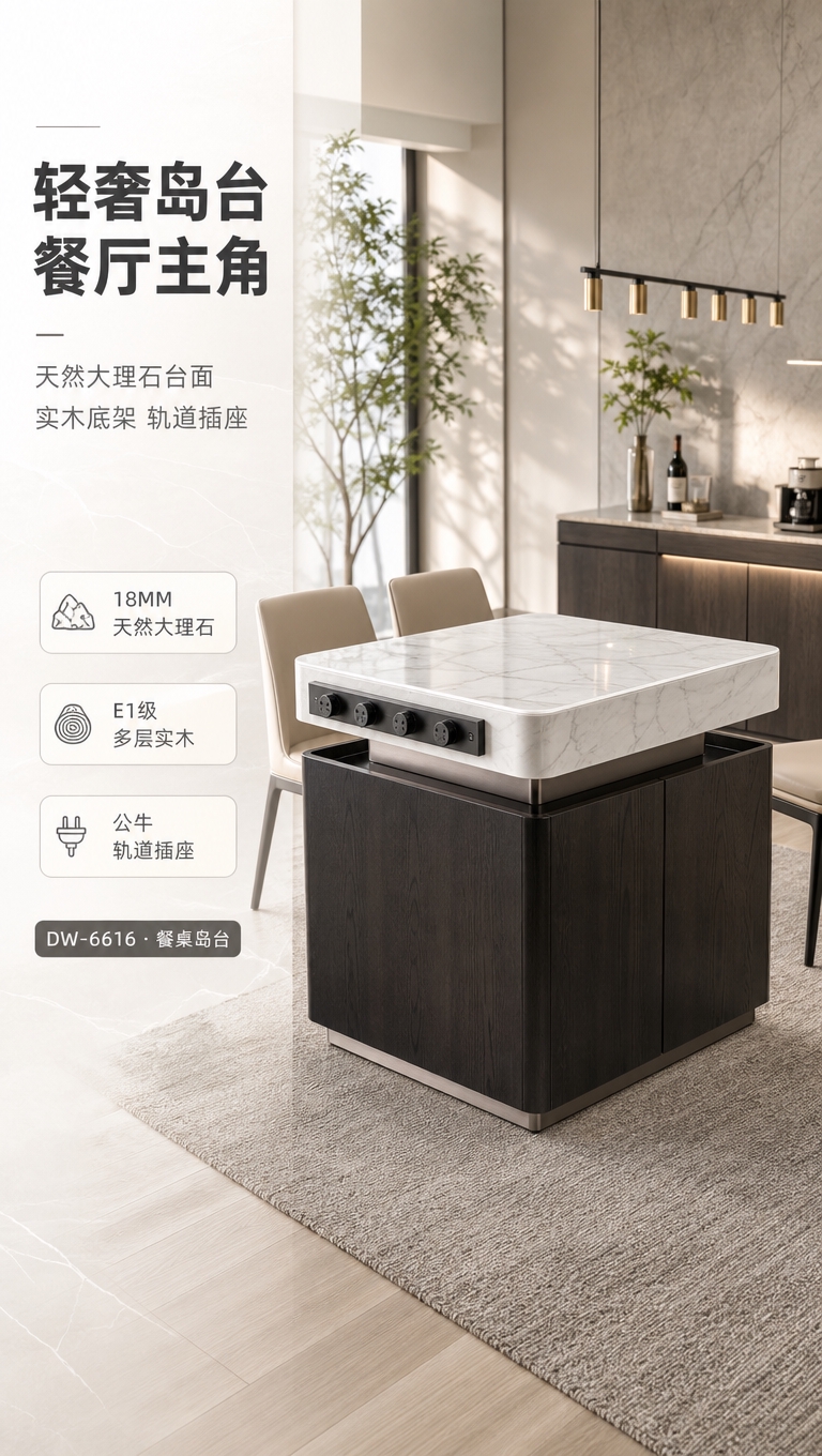 [商品] 使用【图1】DW-6616餐桌岛台；保留方正立方体造… - 图片创意预览