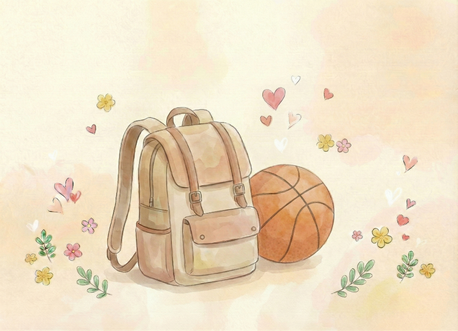 去掉桌子，书包在前面，篮球在后面预览效果