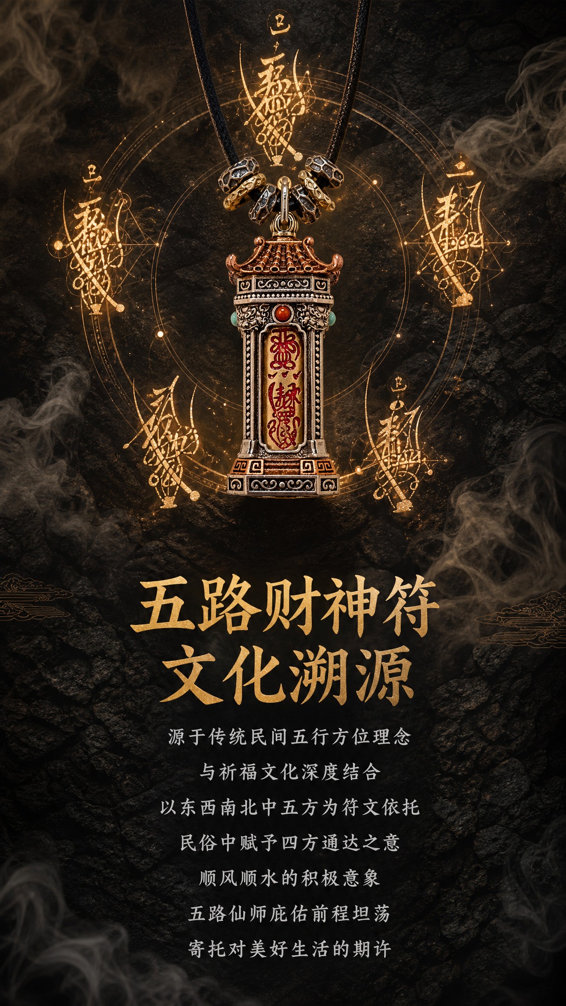 淘宝天猫详情页，9:16竖版，深色中式场景风格，深灰色岩石纹理… - 图片创意预览
