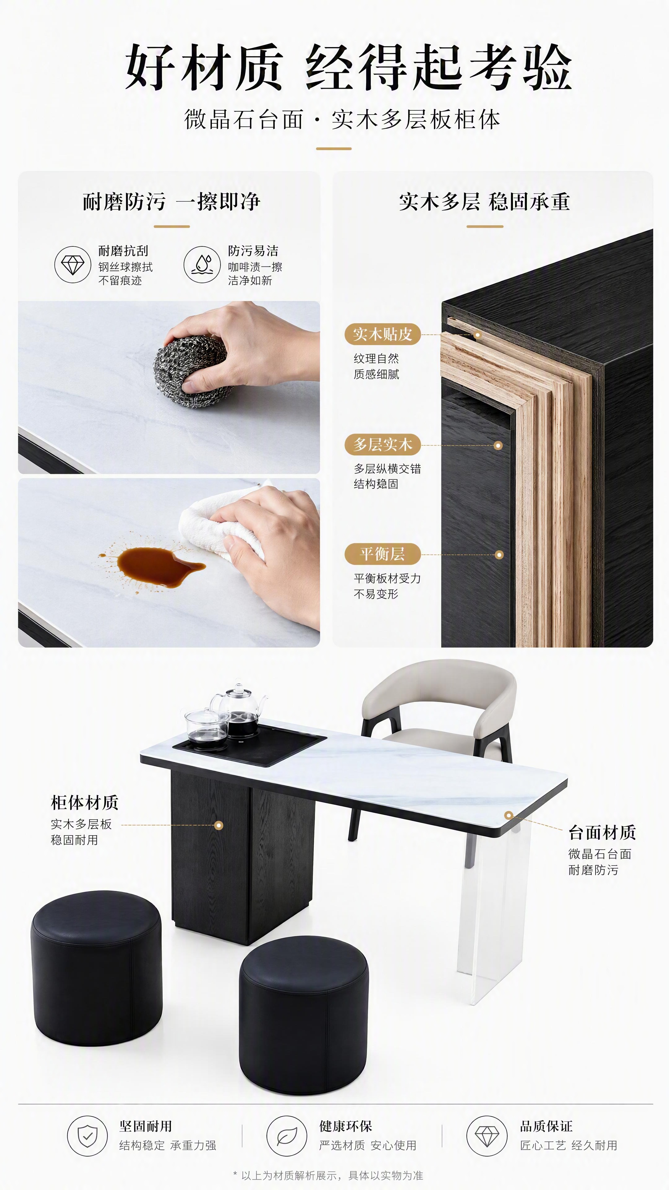 [第3张] 详情页材质解析页-微晶石台面耐磨防污+实木多层板剖… - 图片创意预览