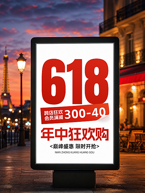 618年中大促促销营销实景大字风小红书封面