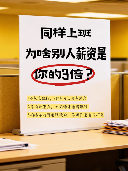 职场生存指南经验分享大字实景感创意小红书封面预览效果