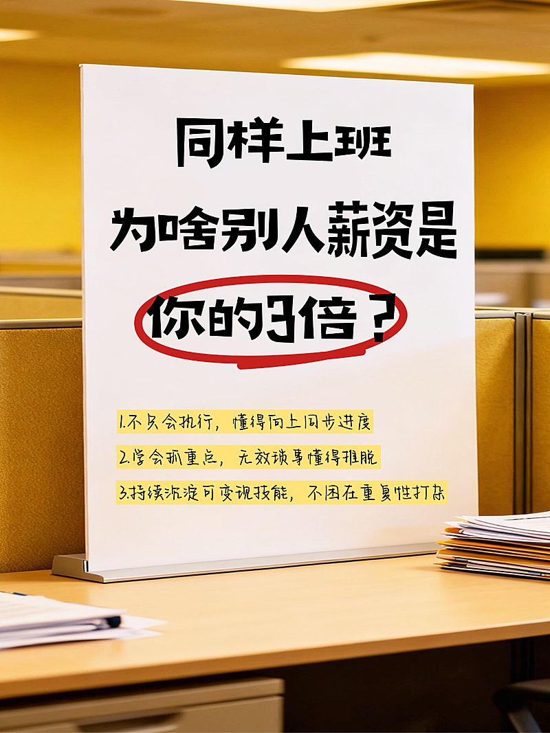 职场生存指南经验分享大字实景感创意小红书封面