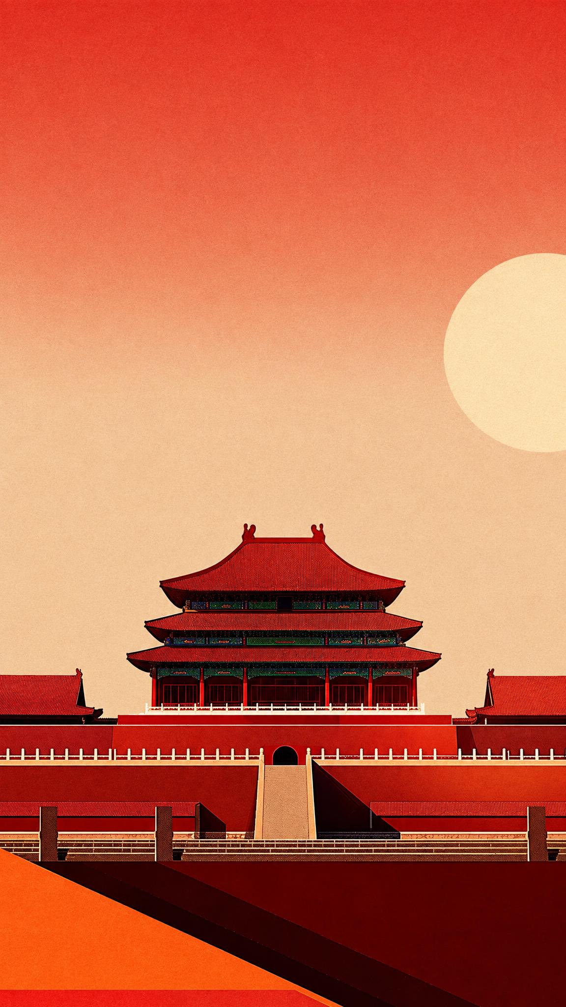 参考图的整体风格和构图，去除画面中所有文字，保留天安门建筑、红… - 图片创意预览