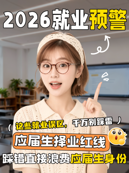 应届生求职就业避坑攻略指南分享人像大字风小红书封面预览效果