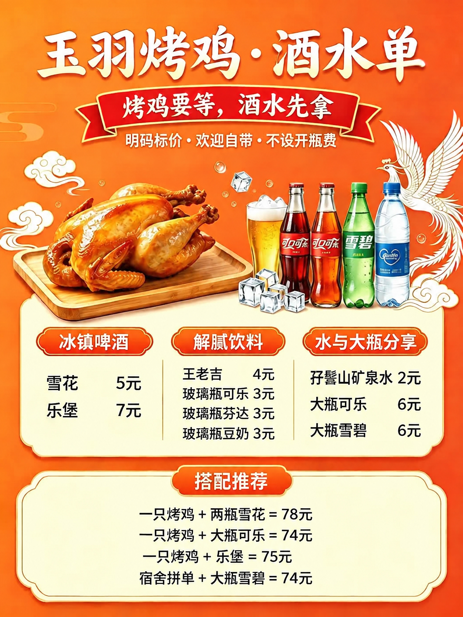 对这张餐饮酒水单海报进行局部文字修改，其他内容严格保持不变：1… - 图片创意预览