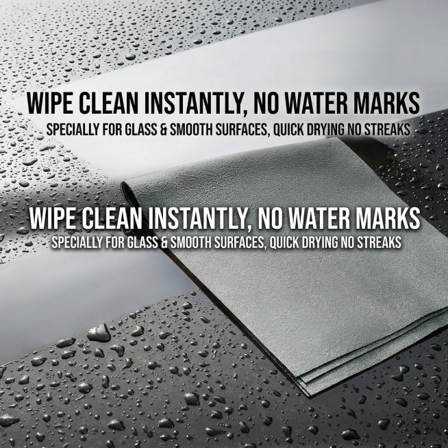Keep product appearance consistent with original gray cloth. Highlight core feature: 'Wipe Clean Ins预览效果