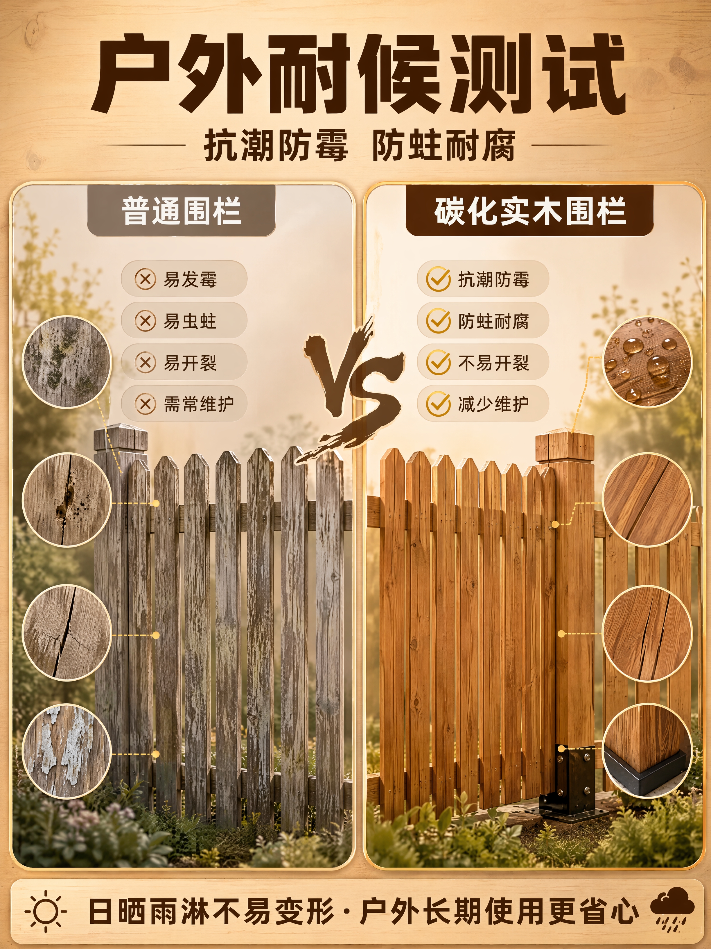 [商品] 使用【图1】碳化实木围栏板材；保留原木碳化色、木纹纹… - 图片创意预览
