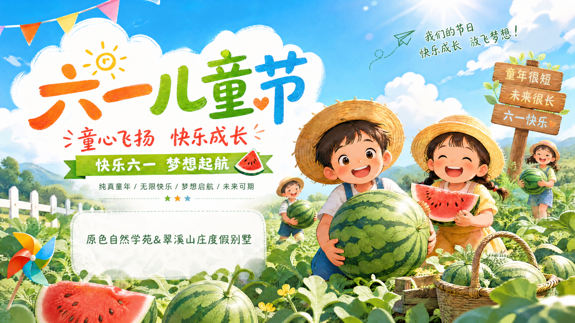 在图片右下角空白处添加落款文字"原色自然学苑&翠溪山庄度假别墅"，保持整体风格一致，不改变原图其他内容预览效果