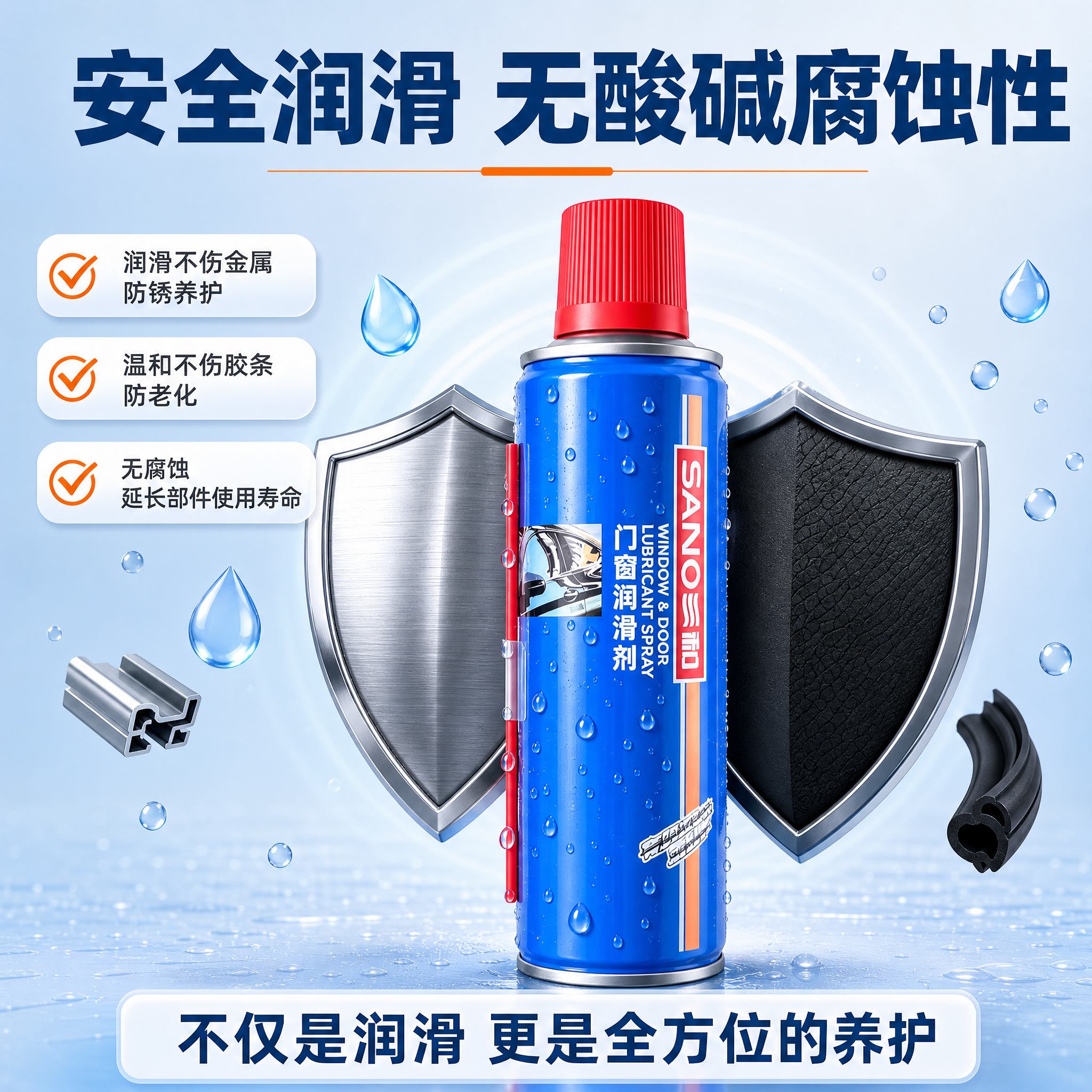 [主图-4] SANP三和 门窗润滑剂 安全防护。任务：证明无… - 图片创意预览