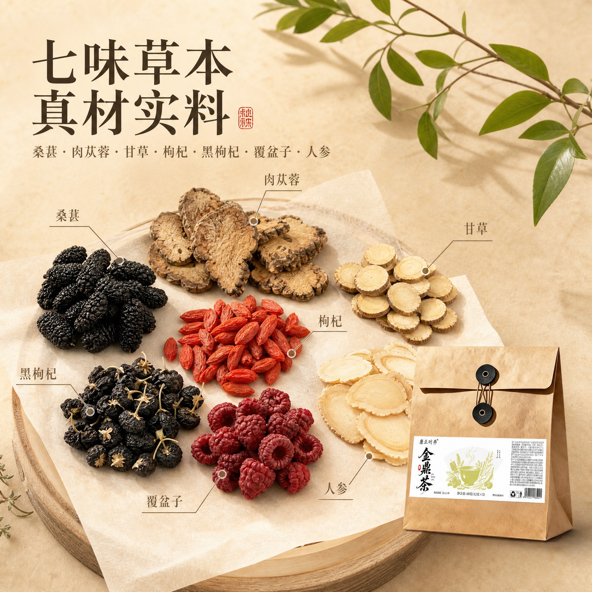 [主图-2] 成分亮点：七味草本原料展示，强化真材实料信任感。… - 图片创意预览