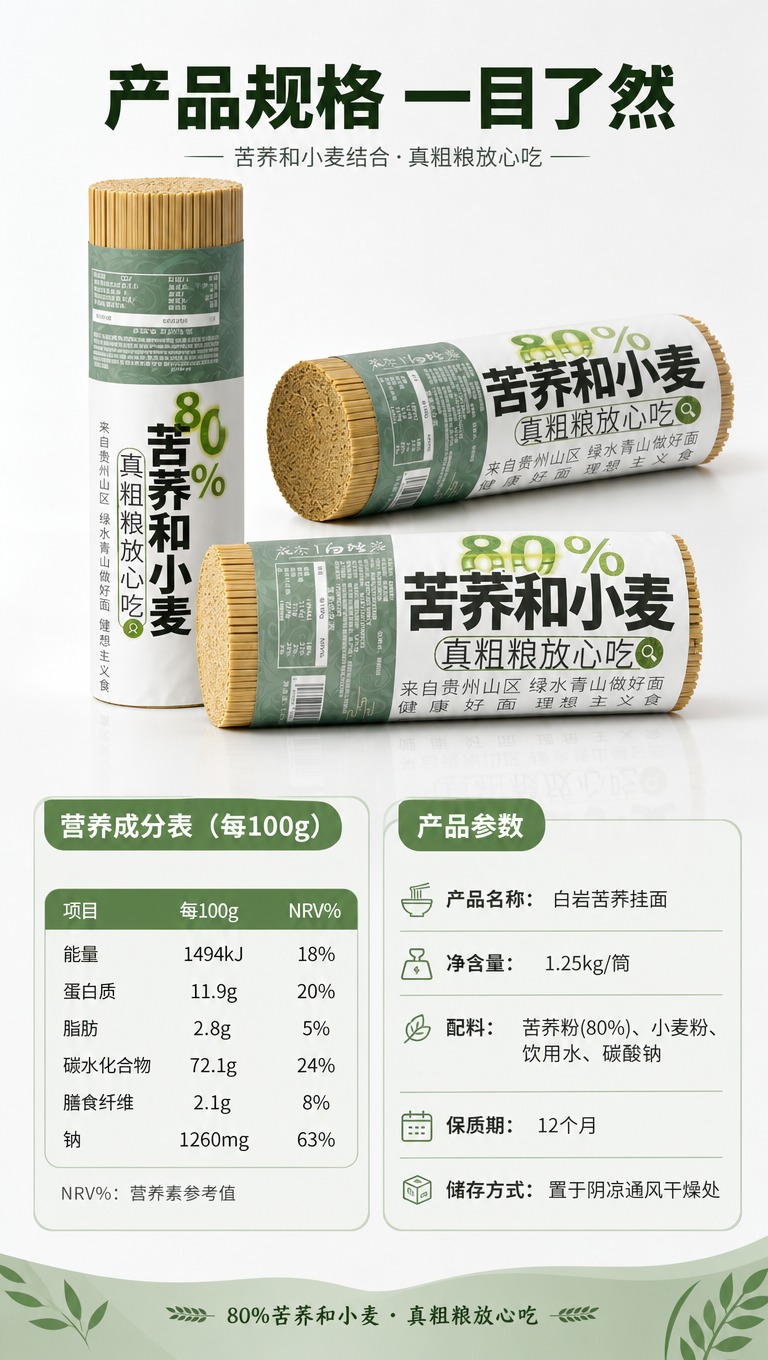 [商品] 使用【图3】【图4】【图5】苦荞挂面包装多角度图；保… - 图片创意预览