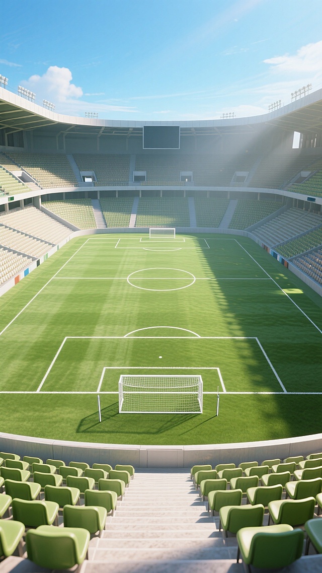 足球场打竖俯视图，没有人