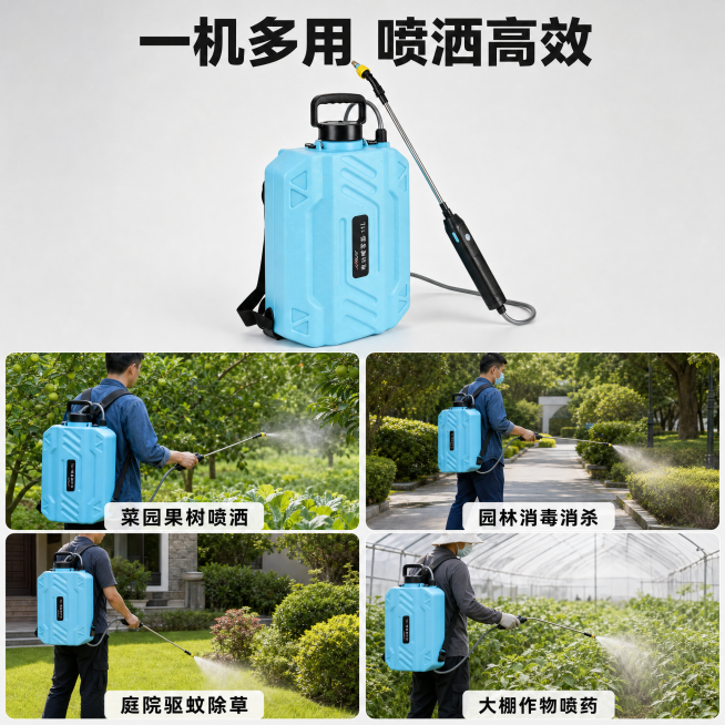 [主图-7] 多场景使用效果对比展示。
[氛围风格] 实用性展示，贴近农业园艺场景；
[画质] 商业摄影质感、光线明快通透、产品清晰真实、画面干净高级。
[元素] 4宫格布局展示不同使用场景，左上：菜预览效果