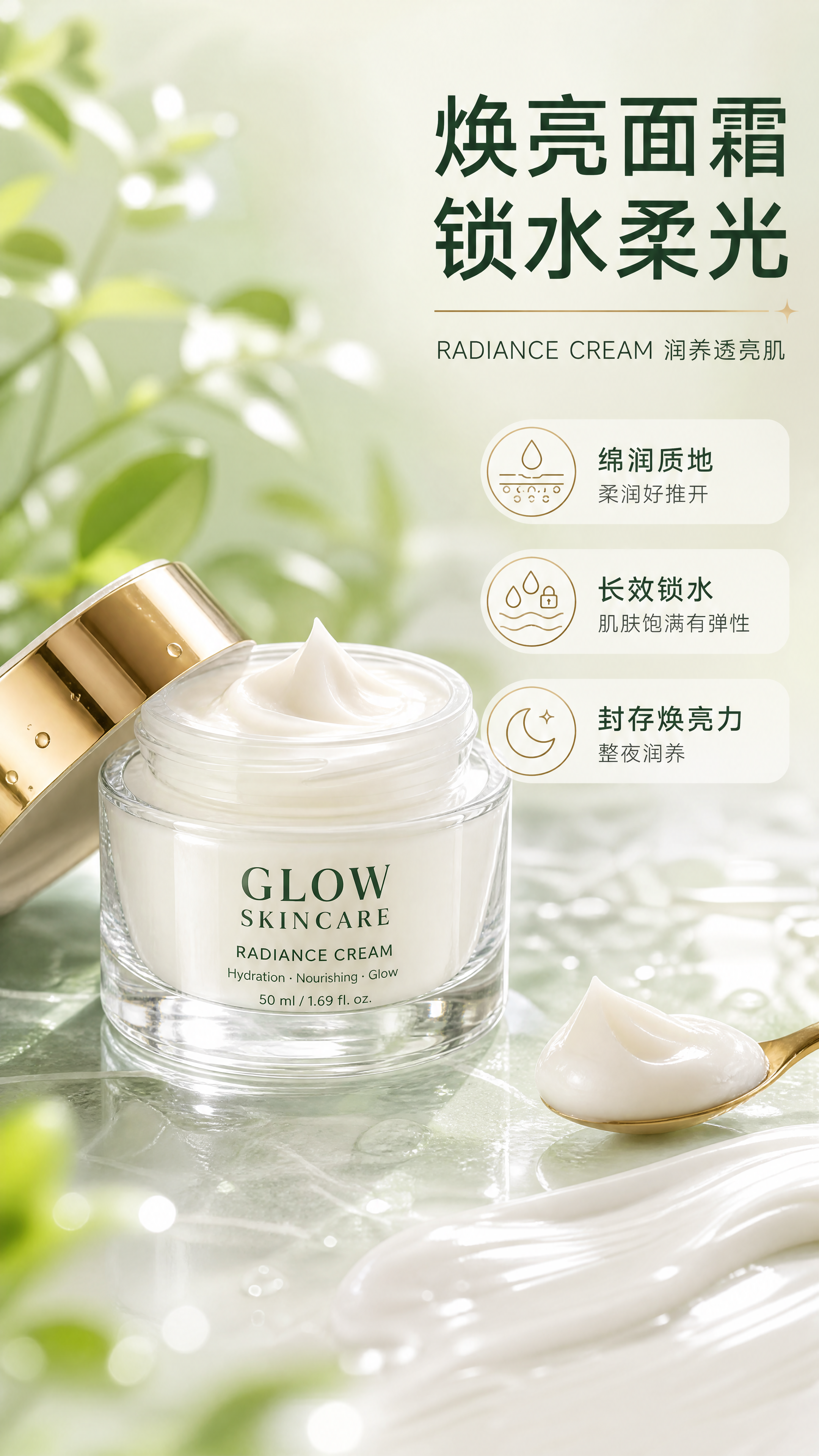 [商品] 使用【图1】中间金色盖白瓶面霜（RADIANCE C… - 图片创意预览