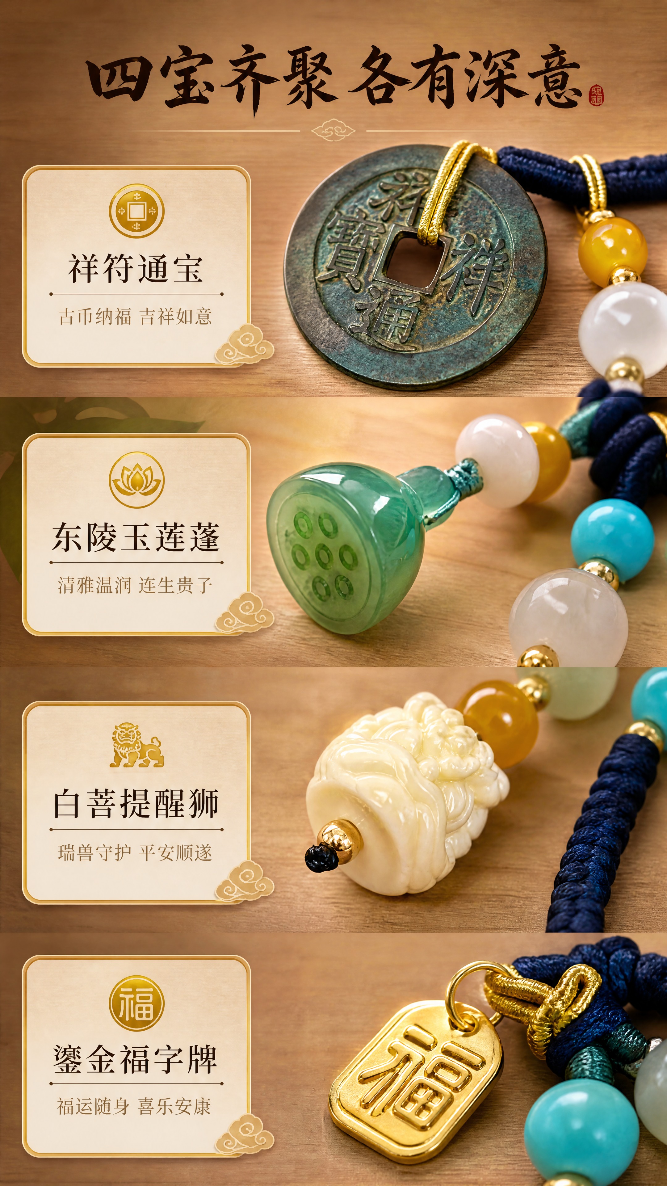 [商品] 使用【图2】祥符通宝古币多宝串挂饰近景细节图；保留完… - 图片创意预览
