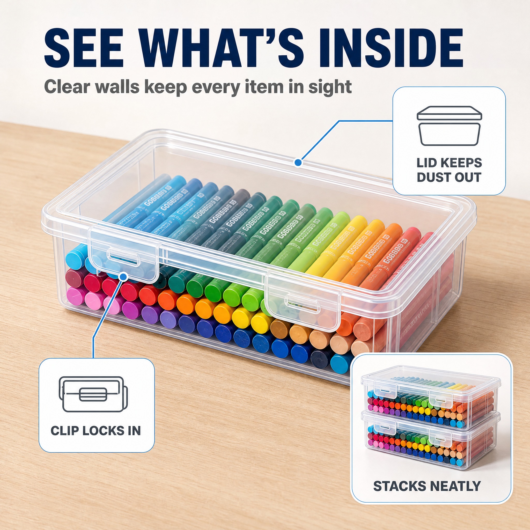 [主图-2] Clear Stackable Storage… - 图片创意预览