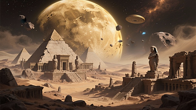 帮我生成50张关于月亮或者星球的图片