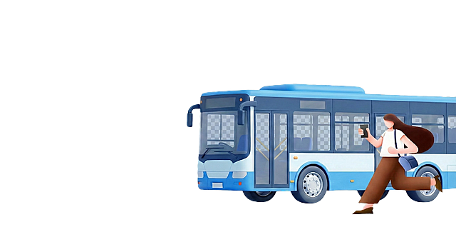 扣出人物和公交车